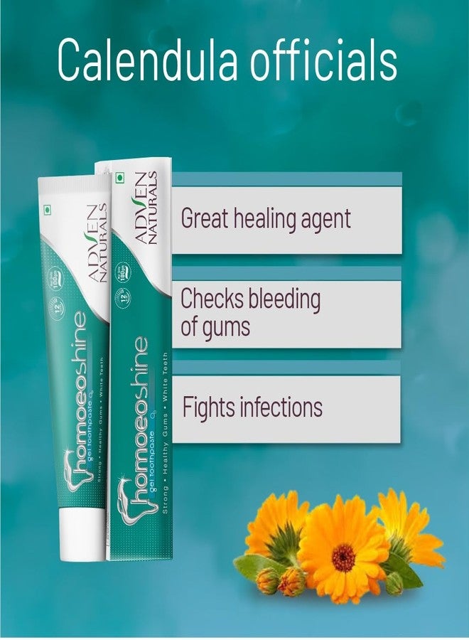 Adven Naturals Homoeoshine Toothpaste | Herbal Oral Care for Toothache, Bleeding Gums, Sensitivity, Cavities & Bad Breath | Fluoride & Paraben-Free | Calendula, Neem, Tulsi, Clove, Plantago | 3x100g - Image 4