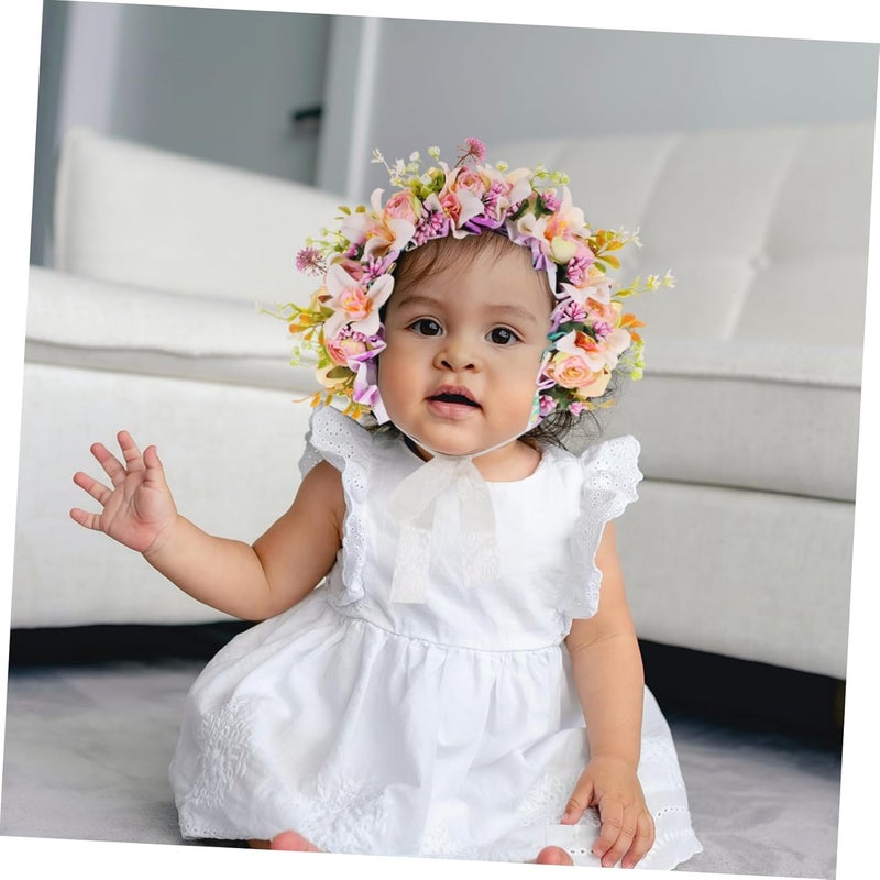 Baby Floral Headband Soft Lightweight Crown For Newborn Photography Everyday Wear - Image 5