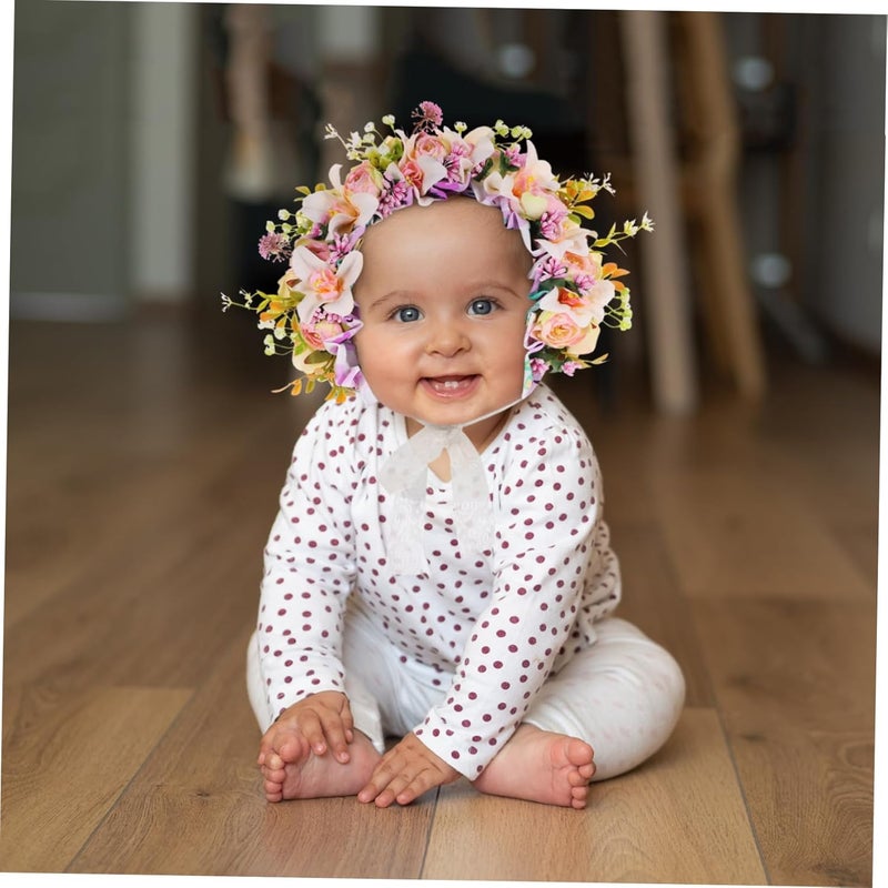 Baby Floral Headband Soft Lightweight Crown For Newborn Photography Everyday Wear - Image 4