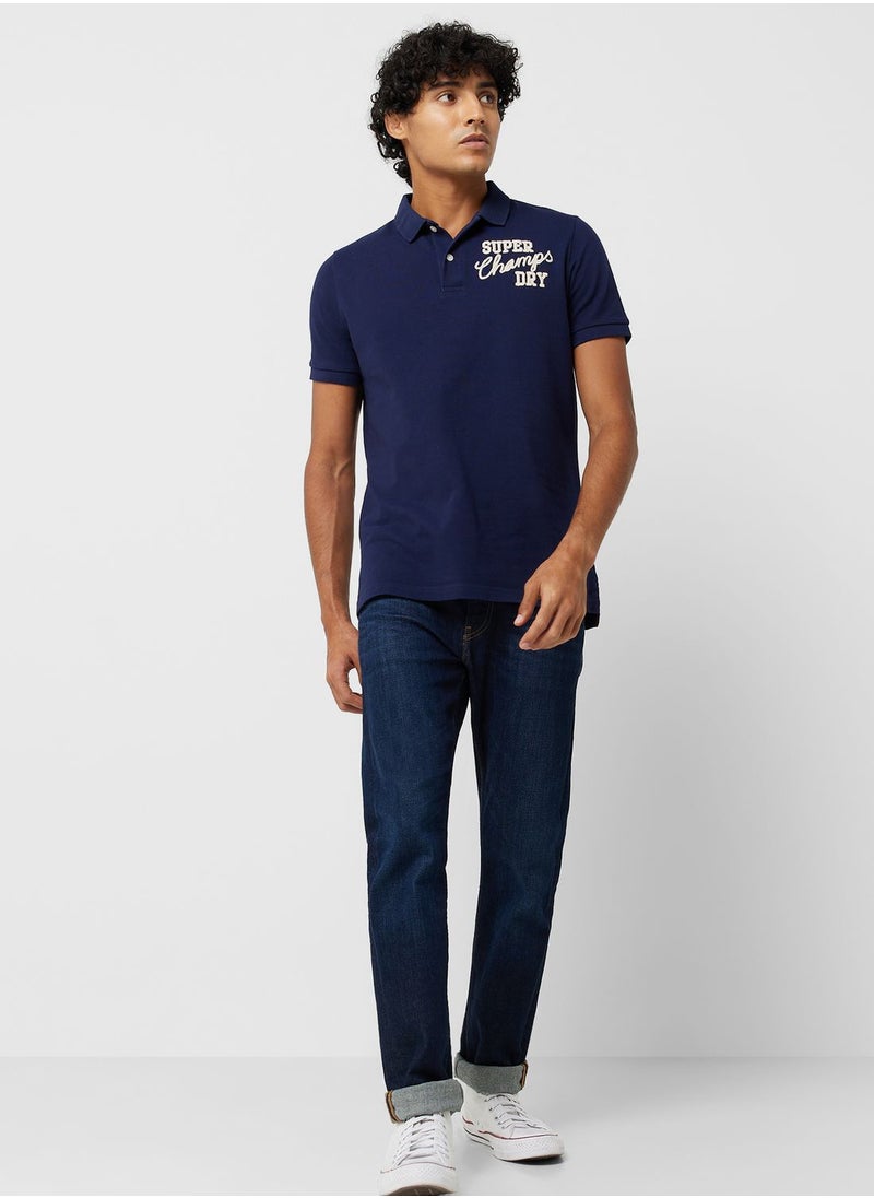 Superdry - Applique Classic Fit Polo - Image 1