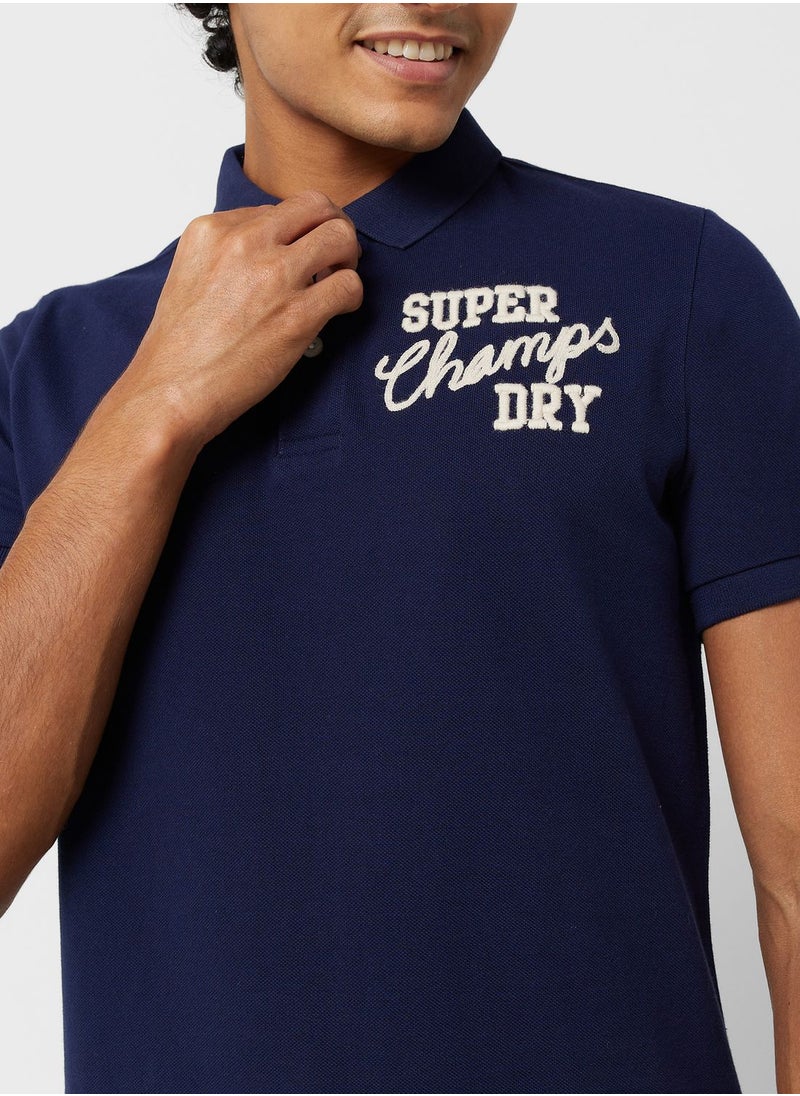 Superdry - Applique Classic Fit Polo - Image 1