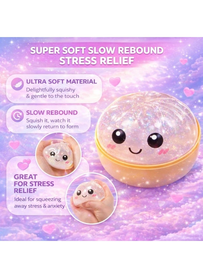 squishy Random Glitter Dumpling Squishy - Surprise Dumpling Squishy, Rare Dumplings Bun Stress Relief Fidget Set, Random Colors (2) - Image 4
