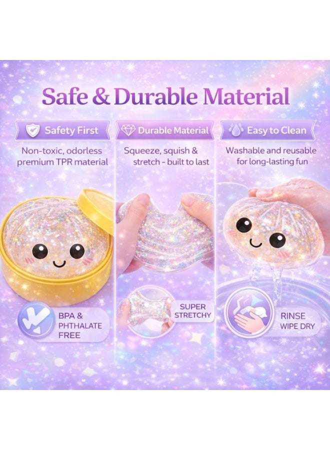 squishy Random Glitter Dumpling Squishy - Surprise Dumpling Squishy, Rare Dumplings Bun Stress Relief Fidget Set, Random Colors (2) - Image 3