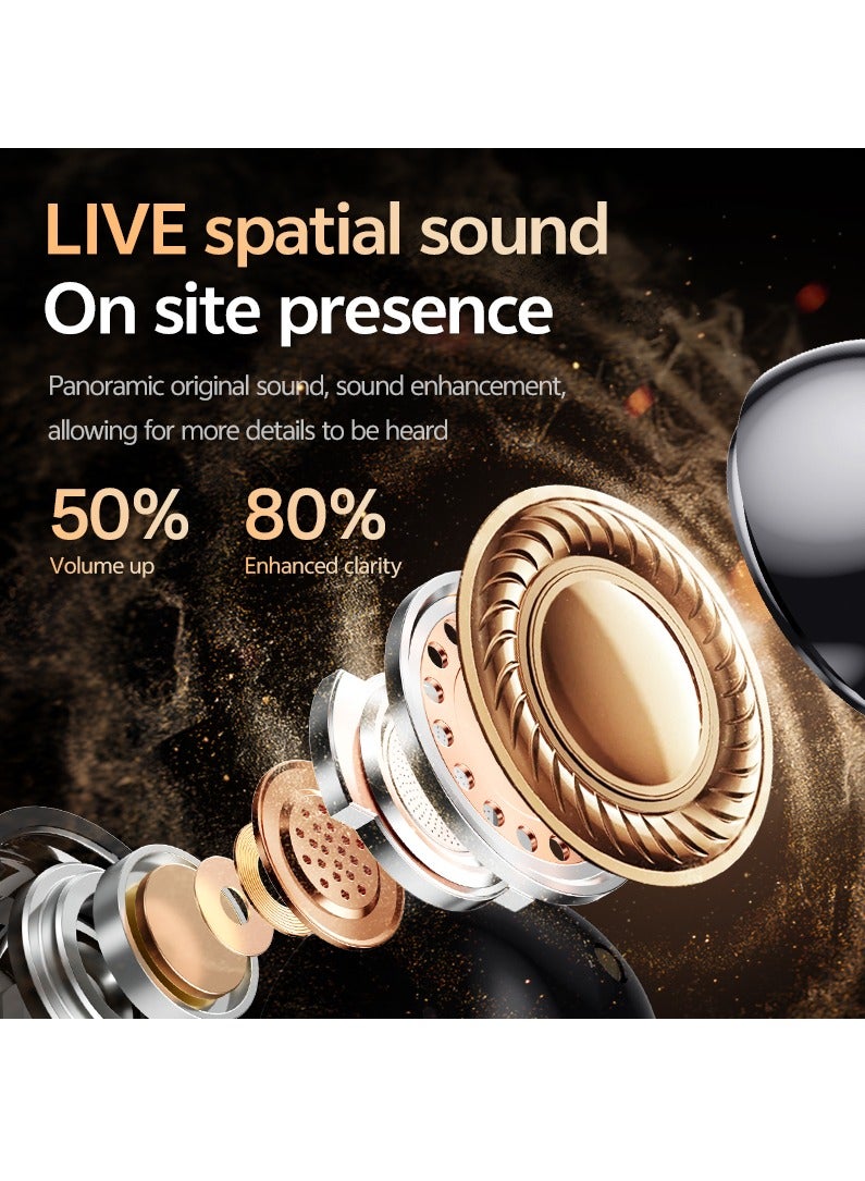 MOTMOOK Open Ear Ring True Open Ear Headphones, Lightweight Comfort Open Ear Clip Wireless Earbuds, Bluetooth 5.4 Headphones with Design Fit Sports Running, Exercise Black - Image 4