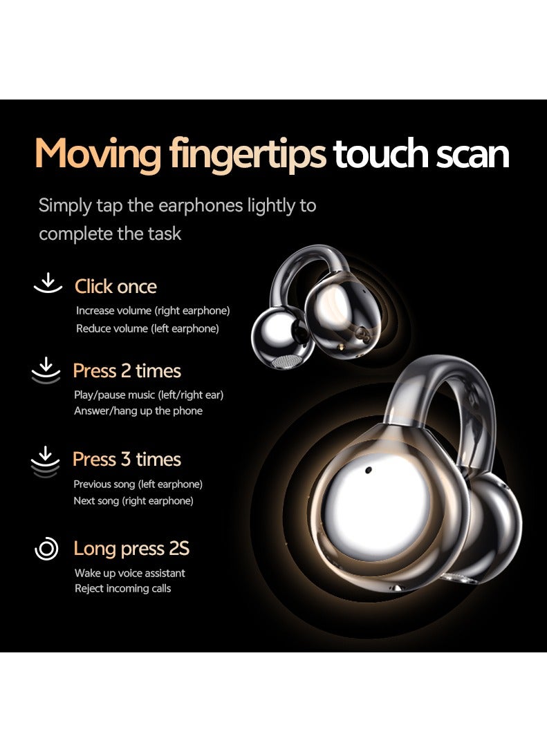 MOTMOOK Open Ear Ring True Open Ear Headphones, Lightweight Comfort Open Ear Clip Wireless Earbuds, Bluetooth 5.4 Headphones with Design Fit Sports Running, Exercise Black - Image 5