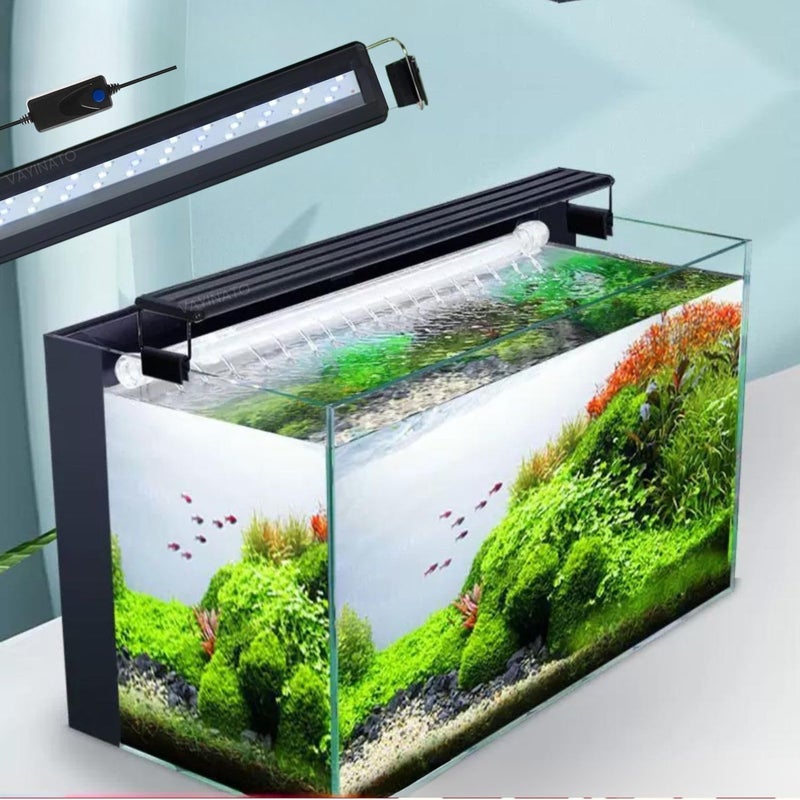 VAYINATO ® Aquarium LED Light (Blue+White), Single Color Mode LED Light Ultra Slim Black Light for Fresh & Salt Water Tank | Water Proof with Extendable Bracket by Petzlifeworld (LY-20S (20 to 30 cm)) - Image 1