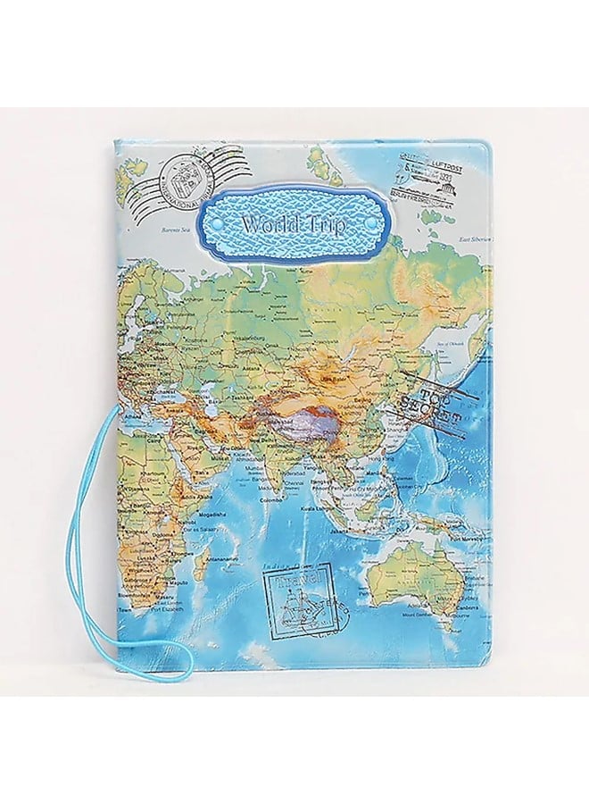 We Happy The World Map Premium Waterproof Passport Cover Ticket and Documents Holder  - Image 4