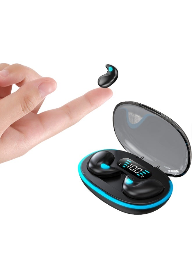 Blue Spectrum Invisible Flat Wireless Bluetooth Sleep Earbuds for Side Sleepers with Charging Case, Black - Image 3