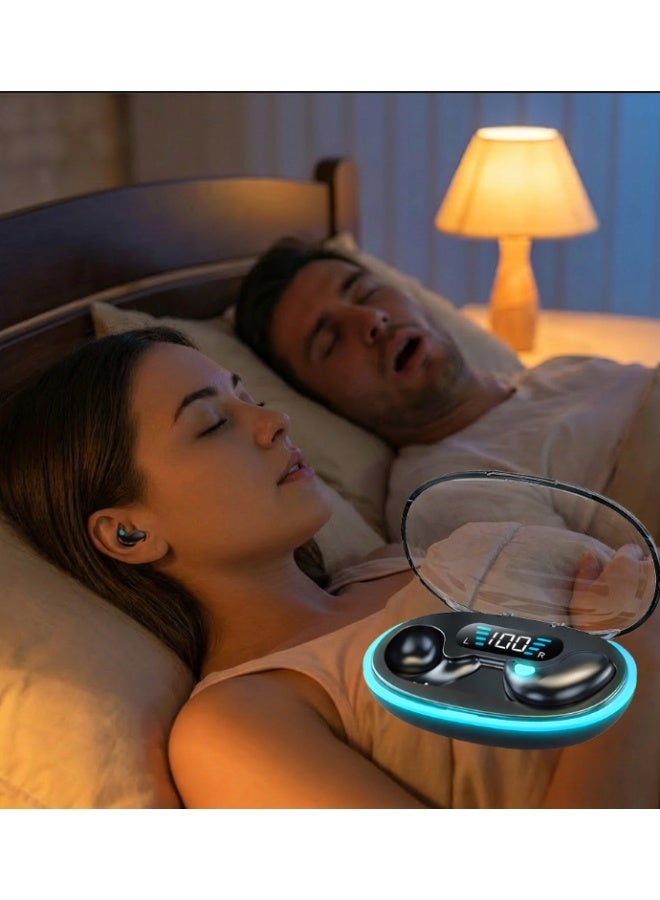 Blue Spectrum Invisible Flat Wireless Bluetooth Sleep Earbuds for Side Sleepers with Charging Case, Black - Image 4