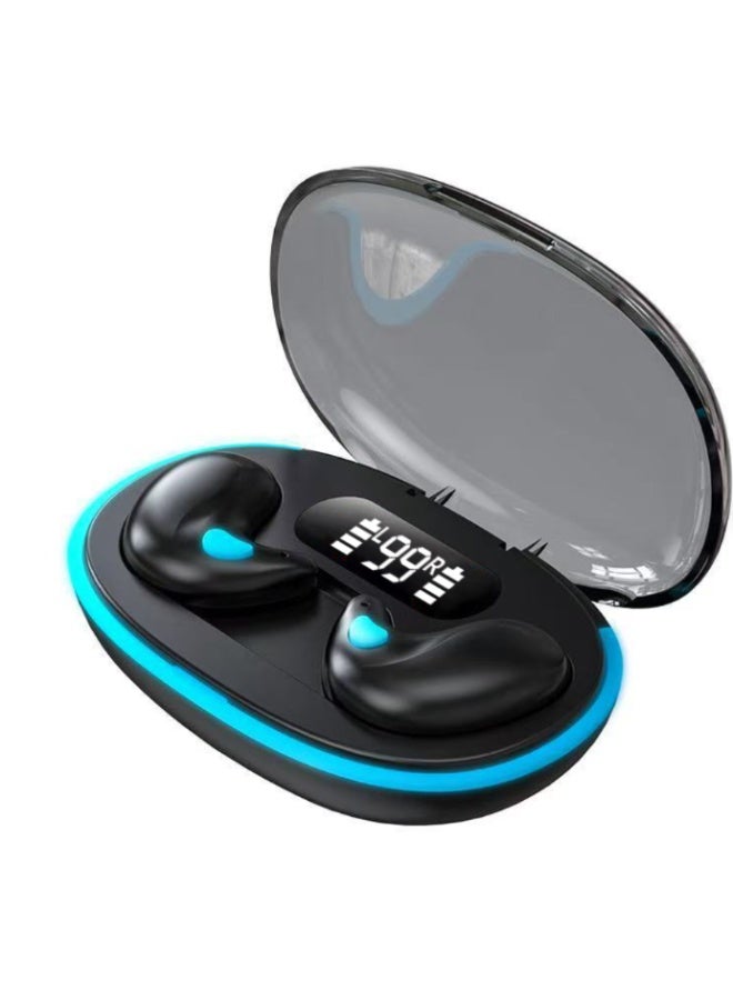 Blue Spectrum Invisible Flat Wireless Bluetooth Sleep Earbuds for Side Sleepers with Charging Case, Black - Image 1