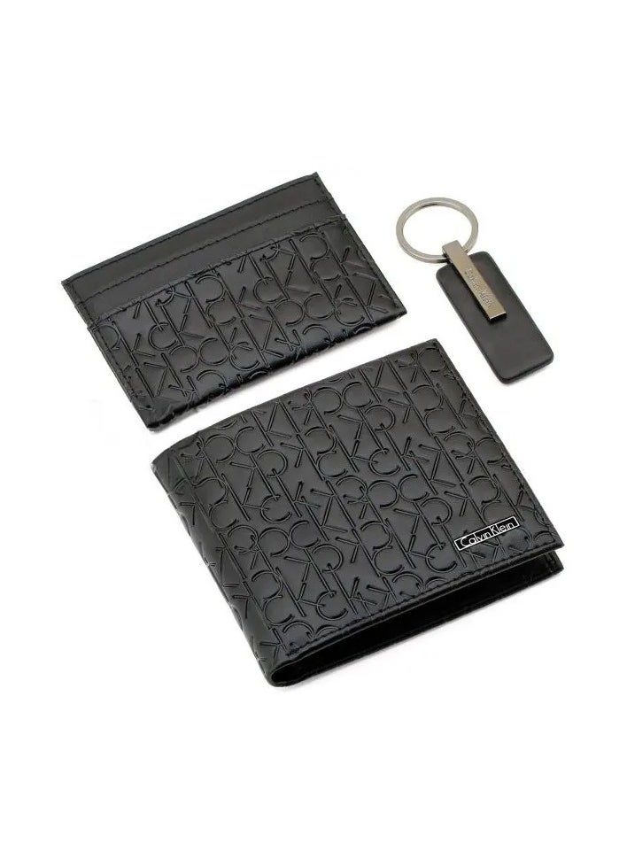 CALVIN KLEIN JEANS PLUS - Calvin Klein Men's Wallet Sets - Wallet ,Key Chain , Card Cases - Black - Image 1
