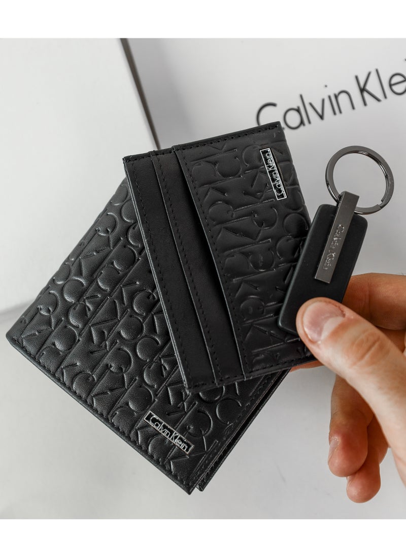 CALVIN KLEIN JEANS PLUS - Calvin Klein Men's Wallet Sets - Wallet ,Key Chain , Card Cases - Black - Image 1