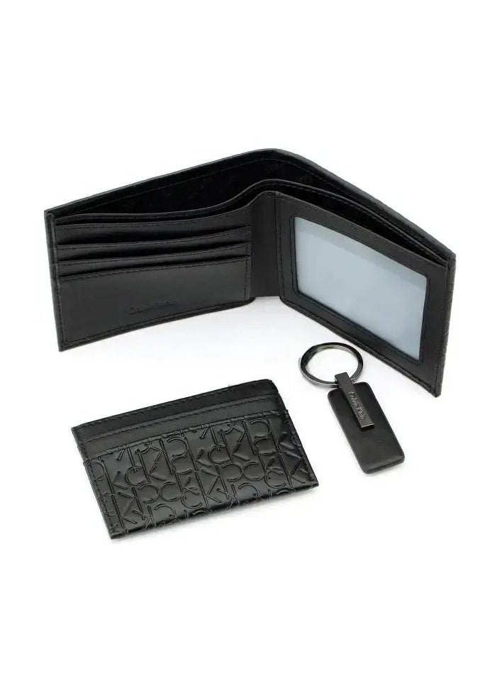 CALVIN KLEIN JEANS PLUS - Calvin Klein Men's Wallet Sets - Wallet ,Key Chain , Card Cases - Black - Image 1