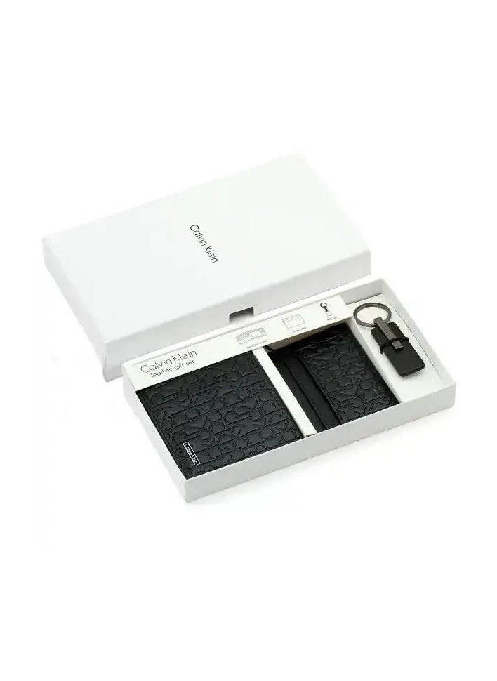 CALVIN KLEIN JEANS PLUS - Calvin Klein Men's Wallet Sets - Wallet ,Key Chain , Card Cases - Black - Image 1