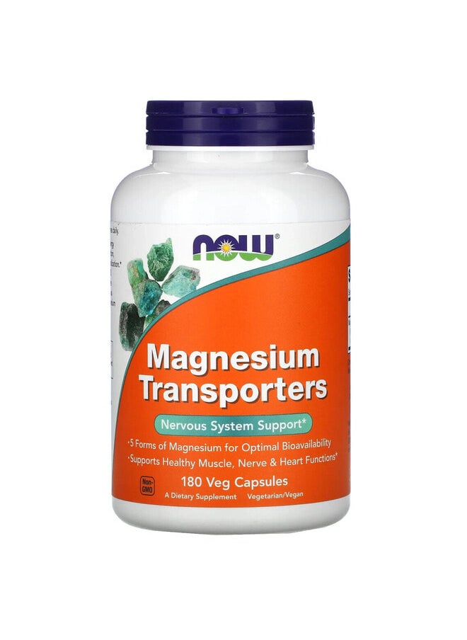 now Magnesium Transporters, 180 Veg Capsules  - Image 1