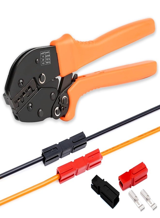 Tnisesm Wire Connector Crimping Tool for 15, 30 and 45 Amp Contacts DC Power Connector Modular Power Connector Kit - Image 1
