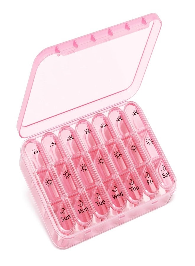 Windtrace Pill Organizer 3X a Day｜Pink Perfection Portable Pill Case｜7-Day Weekly Compartment｜Stylish Travel Essential for Fashionistas｜BPA-Free Health Companion｜Luxury Bag Must-Have - Image 1