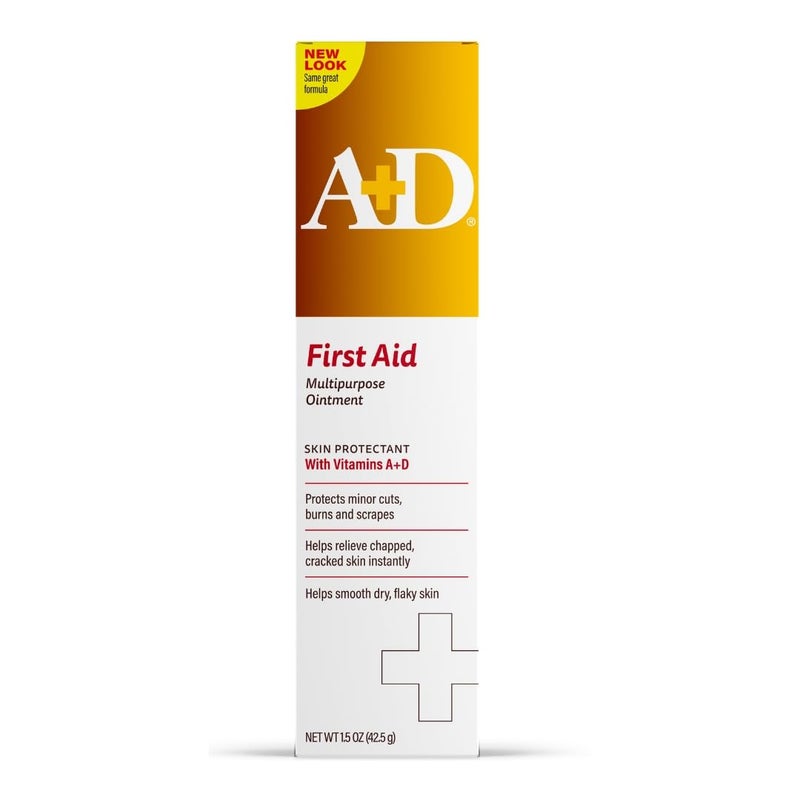 AD First Aid Healing Ointment Moisturizing Skin Protectant for Dry Cracked Heels Elbows Hands and Lips Use After Hand Washing Packaging May Vary Multicolor 15 oz Tube