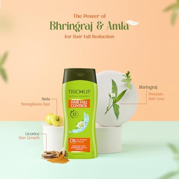 TRICHUP HAIR FALL CONTROL HERBAL HAIR SHAMPOO (200 ML X 3) (PACK OF 3) - Image 3