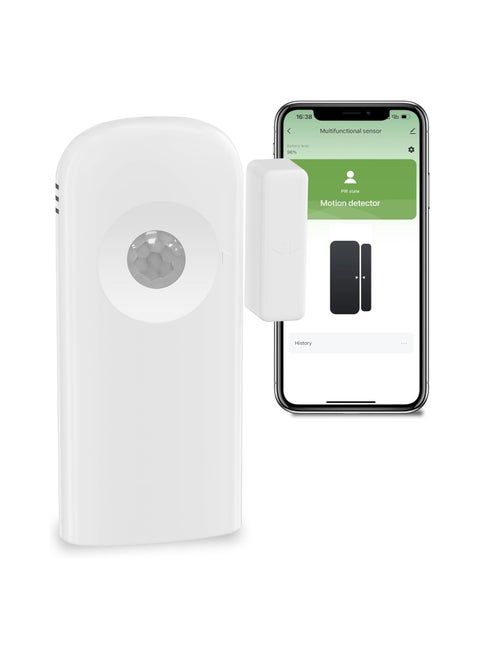 Smart WiFi Door and Window Sensor, Contact & Motion Detection for Home Security & Automation, Easy Setup, Real-time Open/Close Monitoring & Alerts, Compatible with Alexa.