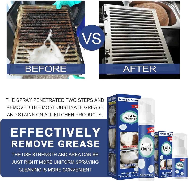 كلاراكو منظف الفقاعات متعدد الأغراض من نورث مون، 100 مل، بخاخ منظف الفقاعات للمطبخ، رغوة منظفة للفقاعات قوية وفعالة في مكافحة بقع المطبخ (قطعتان) - Image 5