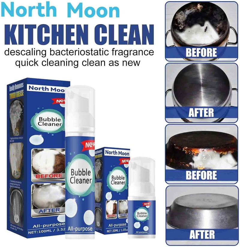 كلاراكو منظف الفقاعات متعدد الأغراض من نورث مون، 100 مل، بخاخ منظف الفقاعات للمطبخ، رغوة منظفة للفقاعات قوية وفعالة في مكافحة بقع المطبخ (قطعتان) - Image 3