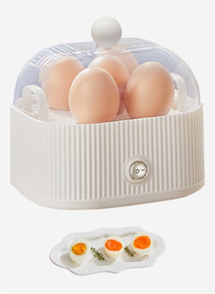 TDAO Egg Steamer, Egg Boiler, 200W Electric Egg Beater, Egg Cooker, 5 Egg Capacity Automatic Shutdown Egg Steamer, White/Clear - Image 1