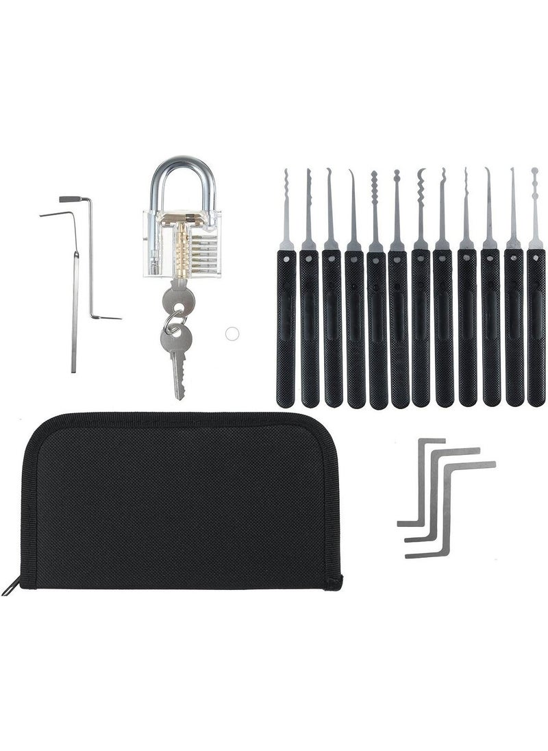 17 Piece Broken Lock Pick Set + Transparent Padlock - pzsku/Z4E7C17A398442BF66613Z/45/_/1728062178/84695621-699e-4079-91e0-99fb3360cffe