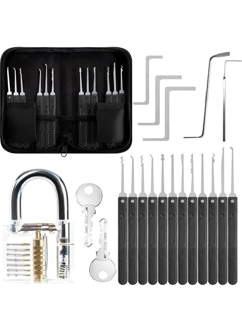 17 Piece Broken Lock Pick Set + Transparent Padlock - pzsku/Z4E7C17A398442BF66613Z/45/_/1728062182/63682bba-bc54-4b97-bf2d-6cc7b8a6810a