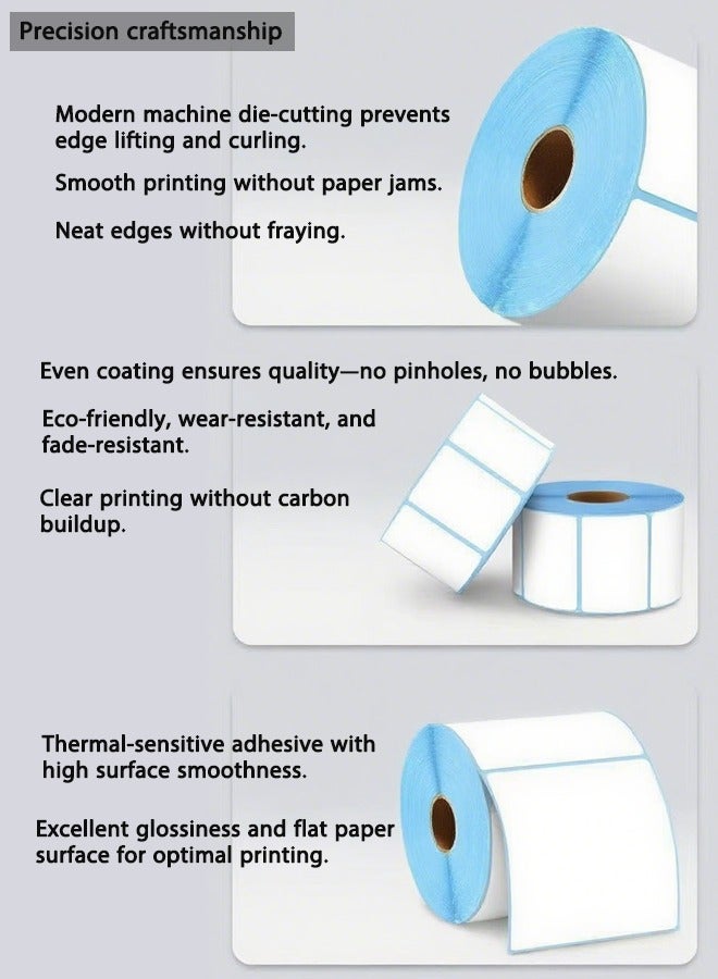 3-Proof Thermal Label Stickers - 50x30mm (800/Roll) - Water/Oil/Alcohol Resistant Barcode Stickers for Label Maker Machine, Supermarket & E-Commerce - Self-Adhesive Printing Paper - Image 2