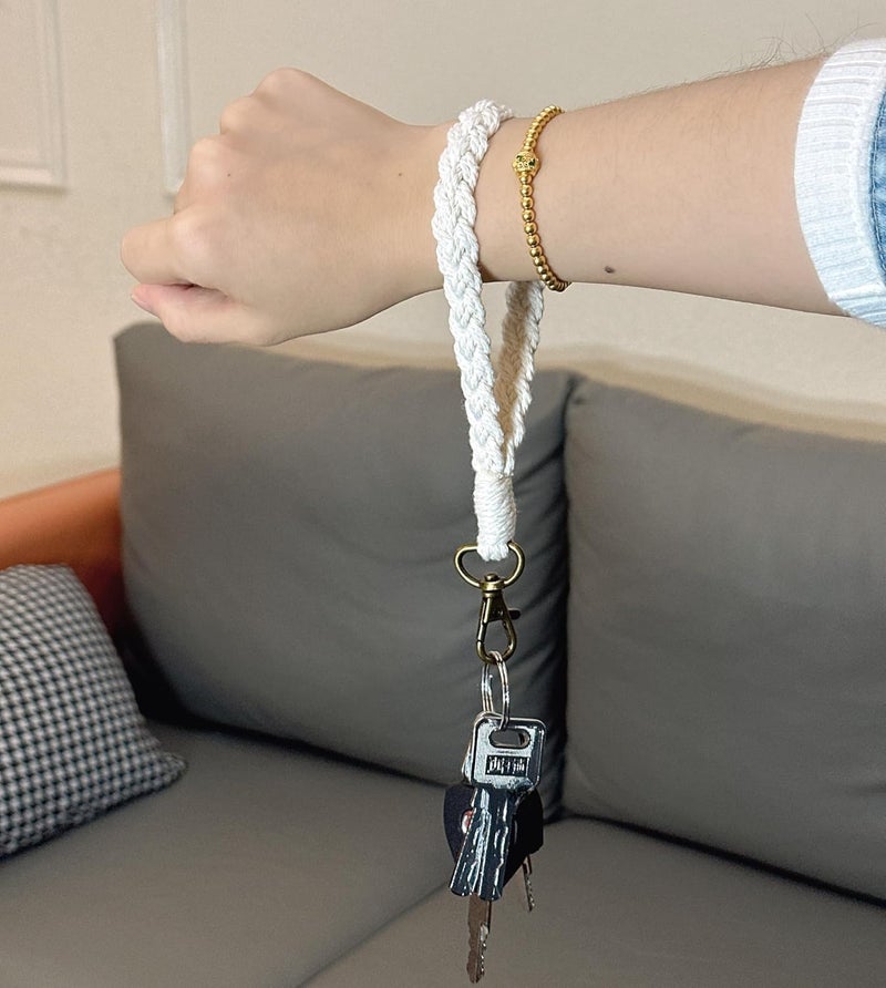 Moydolo Macrame Boho Keychain Bracelet Holder Handmade Keychain Wristlet Key Chain Wrist Lanyard for Women Girls - Image 5