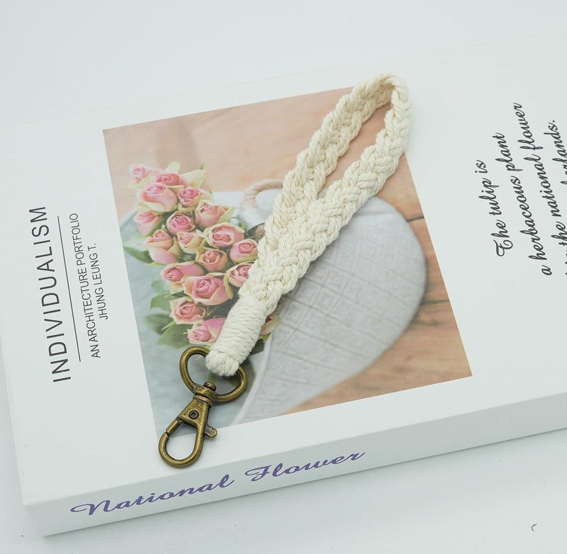 Moydolo Macrame Boho Keychain Bracelet Holder Handmade Keychain Wristlet Key Chain Wrist Lanyard for Women Girls - Image 2
