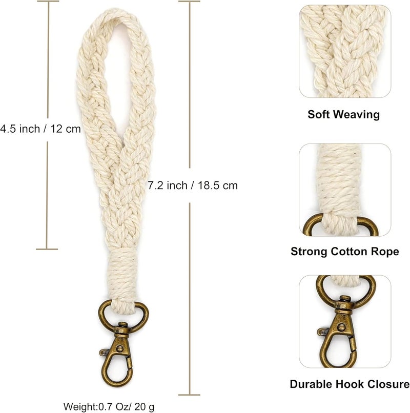 Moydolo Macrame Boho Keychain Bracelet Holder Handmade Keychain Wristlet Key Chain Wrist Lanyard for Women Girls - Image 1