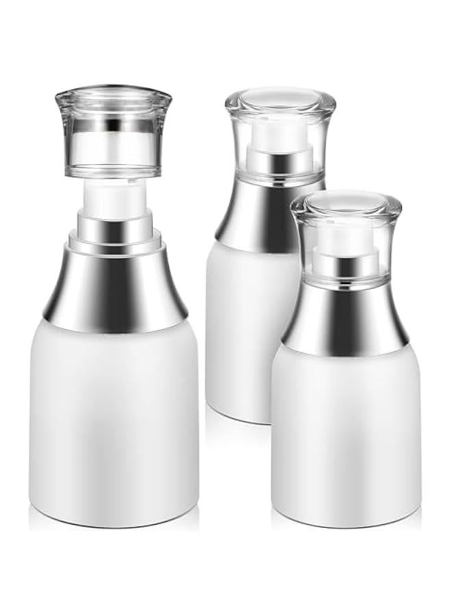 BWSJ Set of 3 Acrylic Airless Pump Vacuum Bottles for Thick Moisturizer and Skincare Creams 30ml Capacity for Travel or Home Use - Image 1