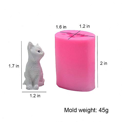 HiParty 2Pcs Mini Size 3D Kitten Candle Molds, Small Kitty Cat Silicone Chocolate Candy Fondant Mold for Cake Decorating Resin Epoxy Casting Polymer Clay Mould Beeswax Candle Mold - Image 2