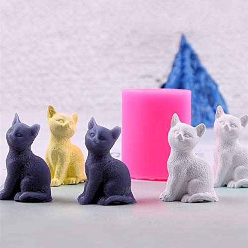 HiParty 2Pcs Mini Size 3D Kitten Candle Molds, Small Kitty Cat Silicone Chocolate Candy Fondant Mold for Cake Decorating Resin Epoxy Casting Polymer Clay Mould Beeswax Candle Mold - Image 4
