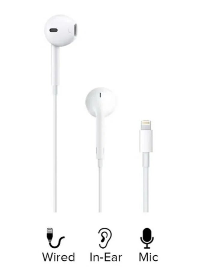Generic - High Quality Wired Earphone for Apple iPhone White Compatible with iPhone 14/13/12/SE/11/XR/XS/X/7/7 Plus/8 - Image 1