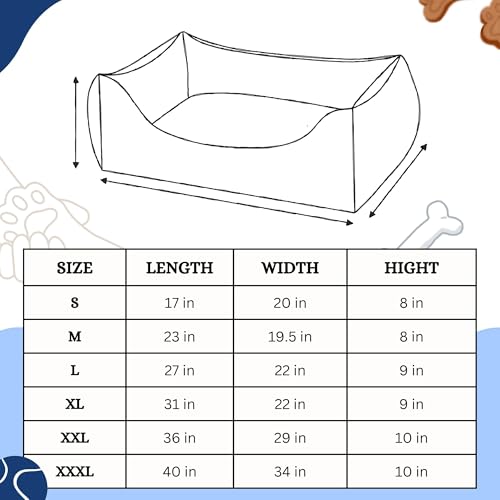 SITSNOOZE Pet Beds & Habitats - Luxurious Dog Bed Small to Large for Cats and Dogs - Plush Comfort and Supportive Design - Perfect for Indoor Use - Durable and Easy to Clean (Beige Printed, L) - Image 3