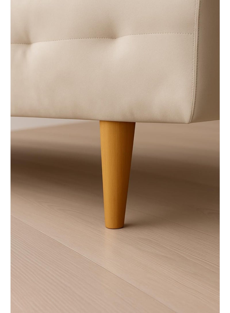 هاوس ون أريكة الاسترخاء الملكية | صوفا عملية تجمع بين الأريكة الكلاسيكية وراحة الاسترخاء اليومية، بتصميم مخملي فاخر ‎180×70×50 سم - بيج فاتح - Image 4