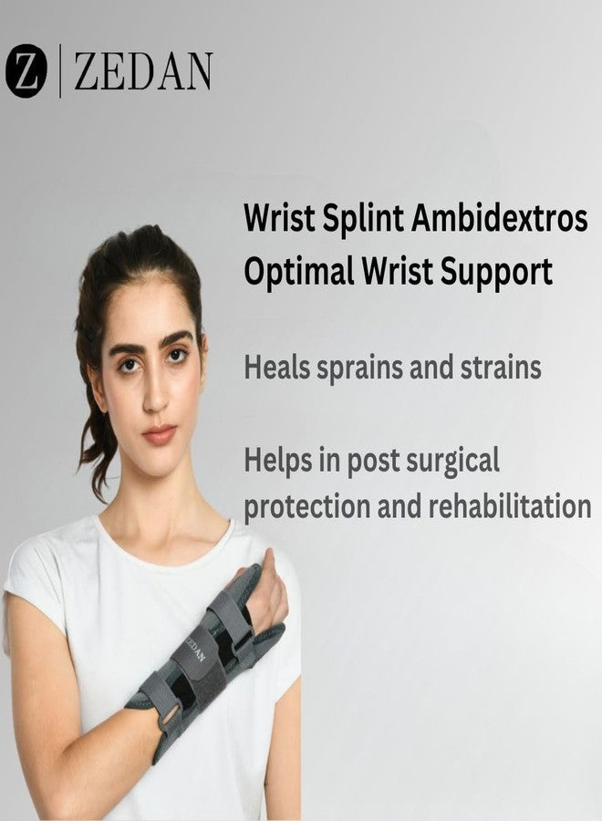 ZEDAN Adjustable Wrist & Forearm Splint | For Pain Relief, Forearm Fracture, Sprain Carpal Tunnel Splint Support | For Right & Left Hand | Wrist Brace Protector | For Men & Women | Universal (Grey) - Image 4