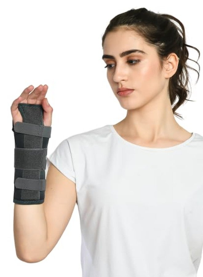 ZEDAN Adjustable Wrist & Forearm Splint | For Pain Relief, Forearm Fracture, Sprain Carpal Tunnel Splint Support | For Right & Left Hand | Wrist Brace Protector | For Men & Women | Universal (Grey) - Image 2