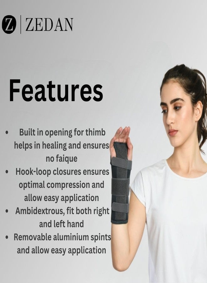 ZEDAN Adjustable Wrist & Forearm Splint | For Pain Relief, Forearm Fracture, Sprain Carpal Tunnel Splint Support | For Right & Left Hand | Wrist Brace Protector | For Men & Women | Universal (Grey) - Image 5