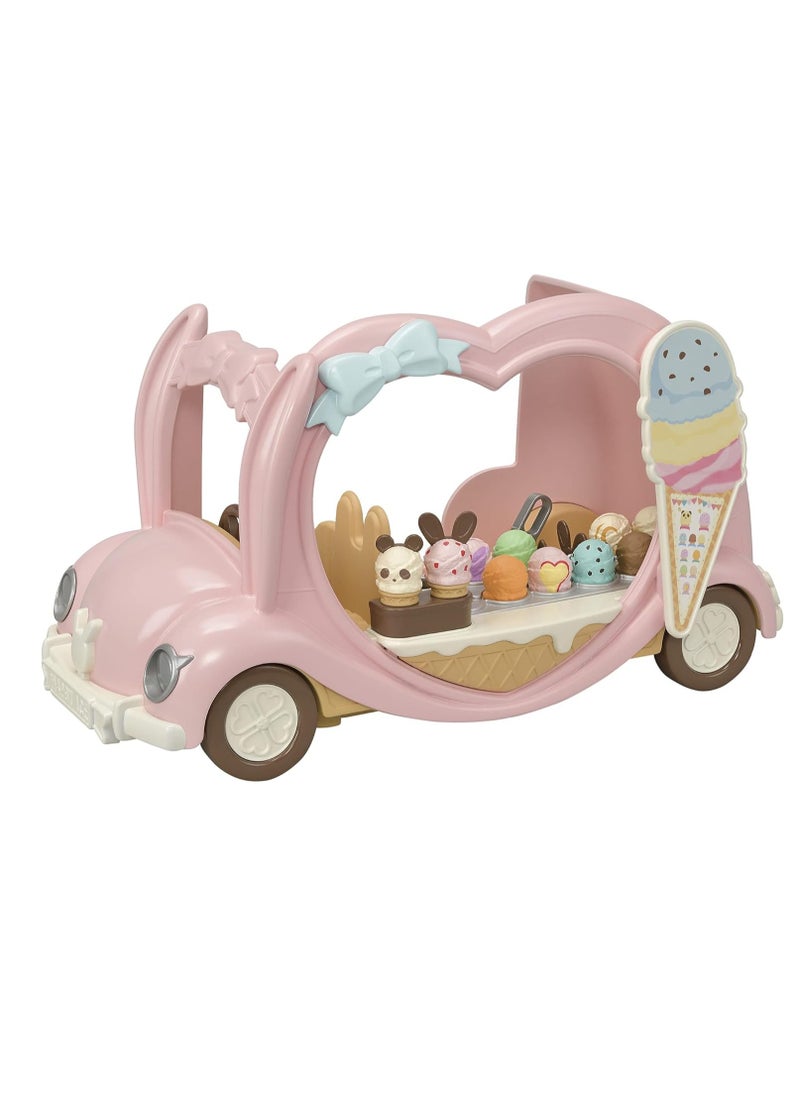 Sylvanian Families - Ice Cream Van Playset | Includes Over 30 Ice Creams and Accessories | Rabbit Design | Removable Driver's Seat, Flip-Top Display Case & Themed Toppings | Ages 3 & Up - Image 1