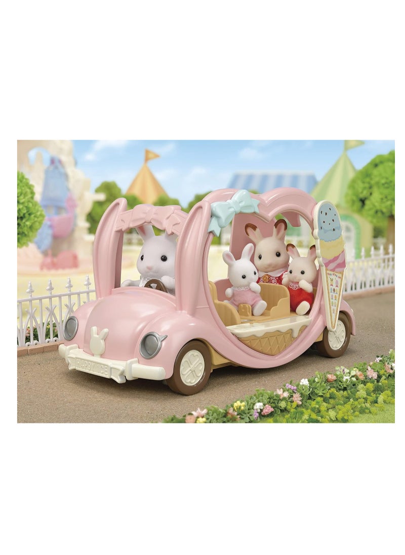 Sylvanian Families - Ice Cream Van Playset | Includes Over 30 Ice Creams and Accessories | Rabbit Design | Removable Driver's Seat, Flip-Top Display Case & Themed Toppings | Ages 3 & Up - Image 1