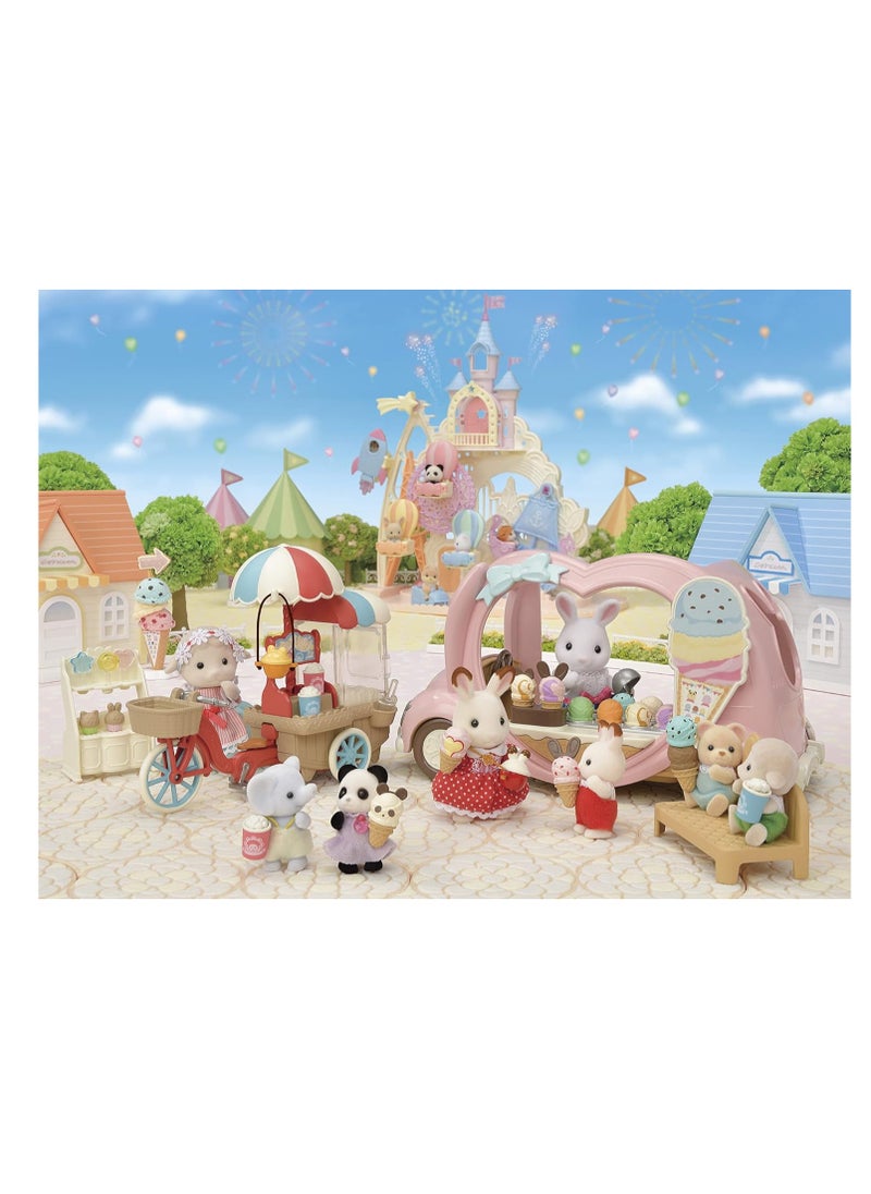 Sylvanian Families - Ice Cream Van Playset | Includes Over 30 Ice Creams and Accessories | Rabbit Design | Removable Driver's Seat, Flip-Top Display Case & Themed Toppings | Ages 3 & Up - Image 1