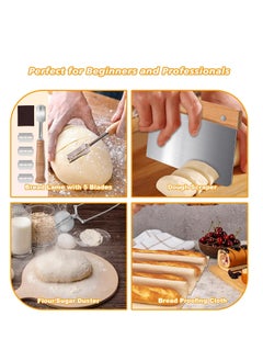 NZQXJXZ Large Sourdough Bread Baking Supplies, 10 Inch Round &12 Oval Banneton Bread Proofing Basket, Sourdough Starter Kit for Making Baking Fermentation  - Image 4