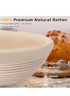 NZQXJXZ Large Sourdough Bread Baking Supplies, 10 Inch Round &12 Oval Banneton Bread Proofing Basket, Sourdough Starter Kit for Making Baking Fermentation  - Image 5
