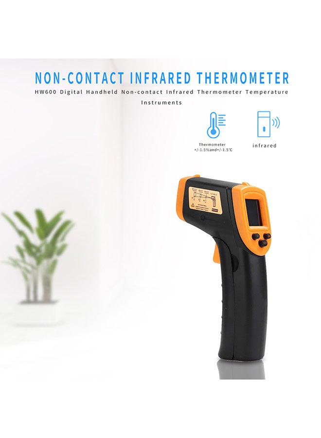Non-contact Digital Infrared Thermometer Orange/Black 15x5x10centimeter - Image 5