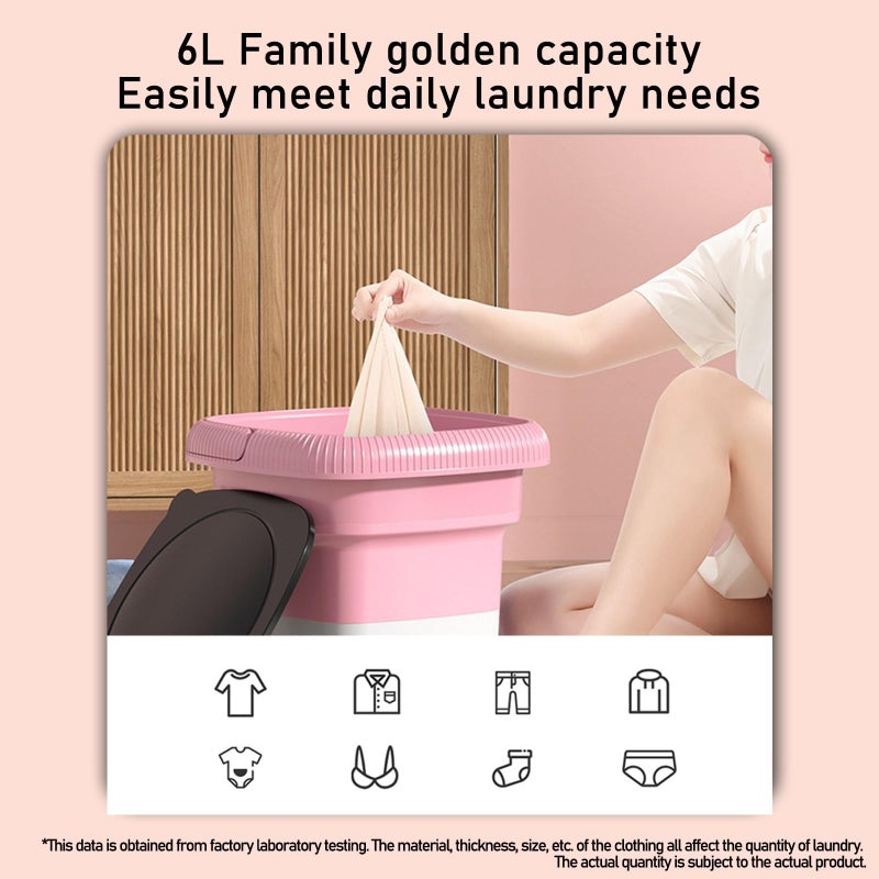 DELURA Foldable Washing Machine with Drain Basket Mini Portable Washing Machine, Portable Washer Machine-6L Capacity (Color : B) - Image 3