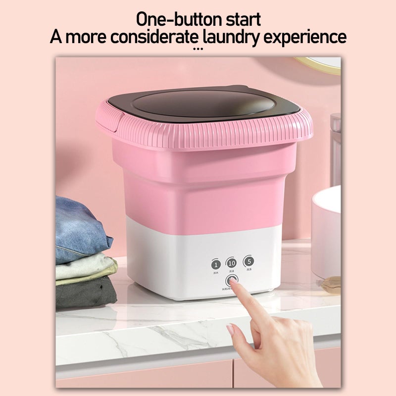 DELURA Foldable Washing Machine with Drain Basket Mini Portable Washing Machine, Portable Washer Machine-6L Capacity (Color : B) - Image 5